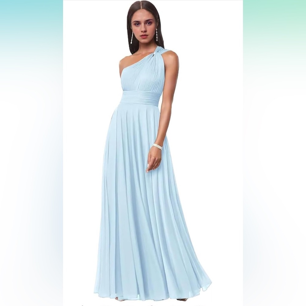Sky blue chiffon dress